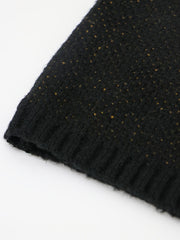 Colorblock Leopard Print V Neck Sweater