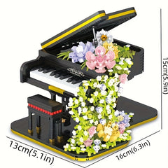 Particle Building Blocks Flower Piano Decoration Model