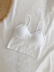 3pcs Girls Ribbed Spaghetti Strap Bra Student Teen Underwear