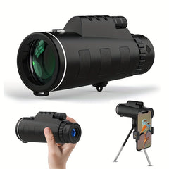 High Power Monocular with Smartphone Adapter and Tripod