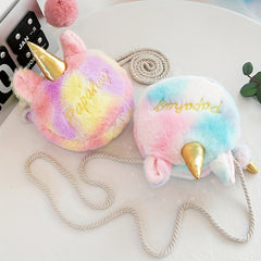 Unicorn Fur Bag Custom Little Girl Shoulder Bag