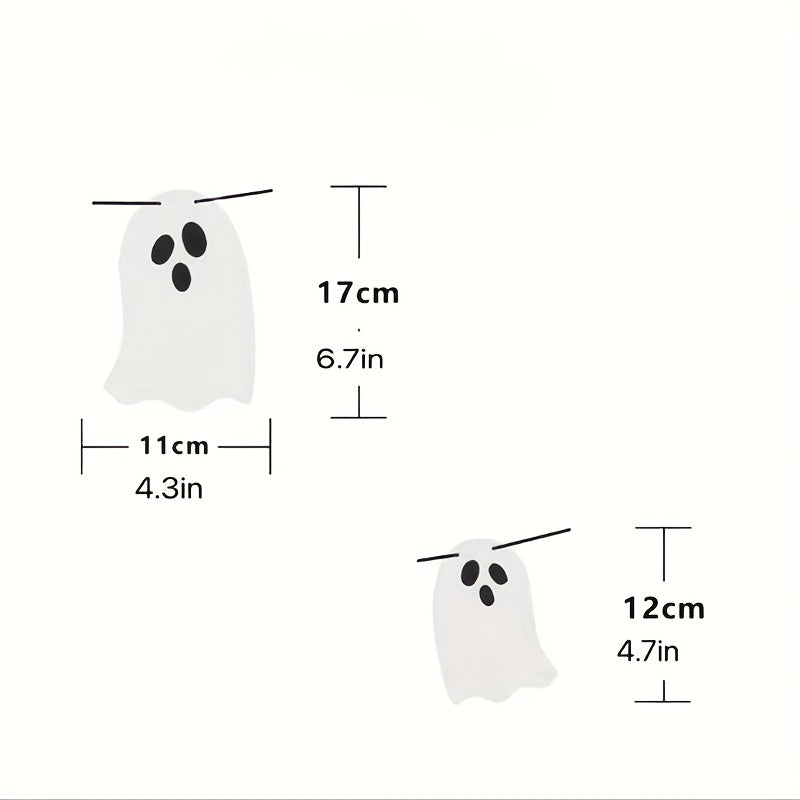 3pcs Halloween Hanging Ghost Banner Glitter Decorations