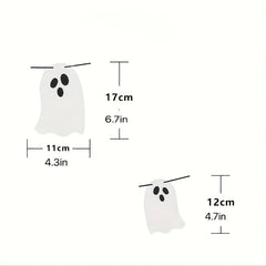 3pcs Halloween Hanging Ghost Banner Glitter Decorations