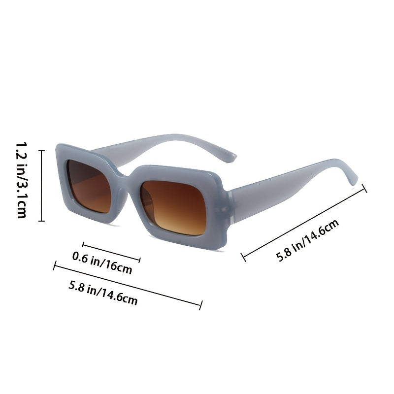 Retro Square Frame Sunglasses Colorful Hip Hop Glasses
