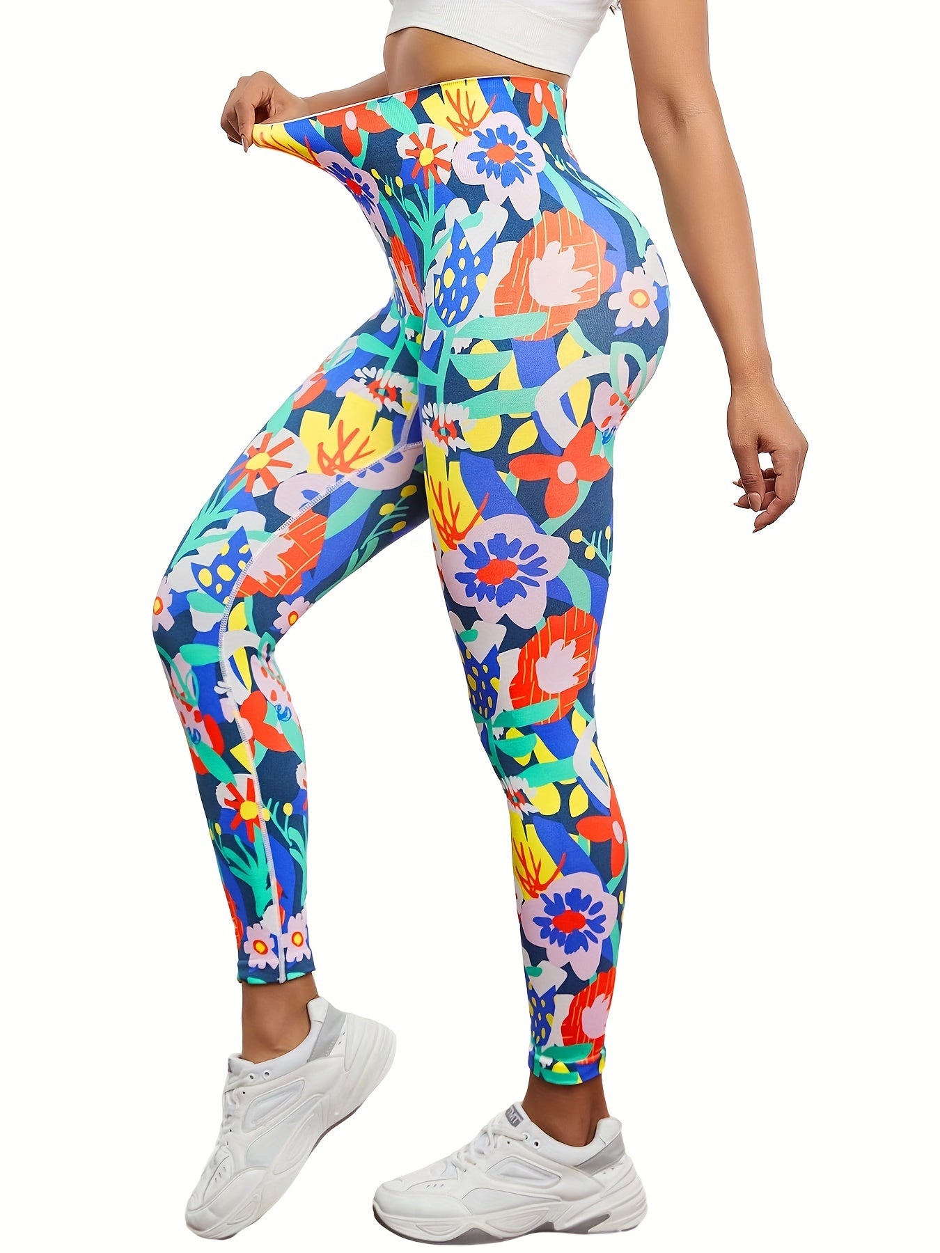 Print High Waist Tummy Control Fitness Pants Quick Dry Yoga Leggings