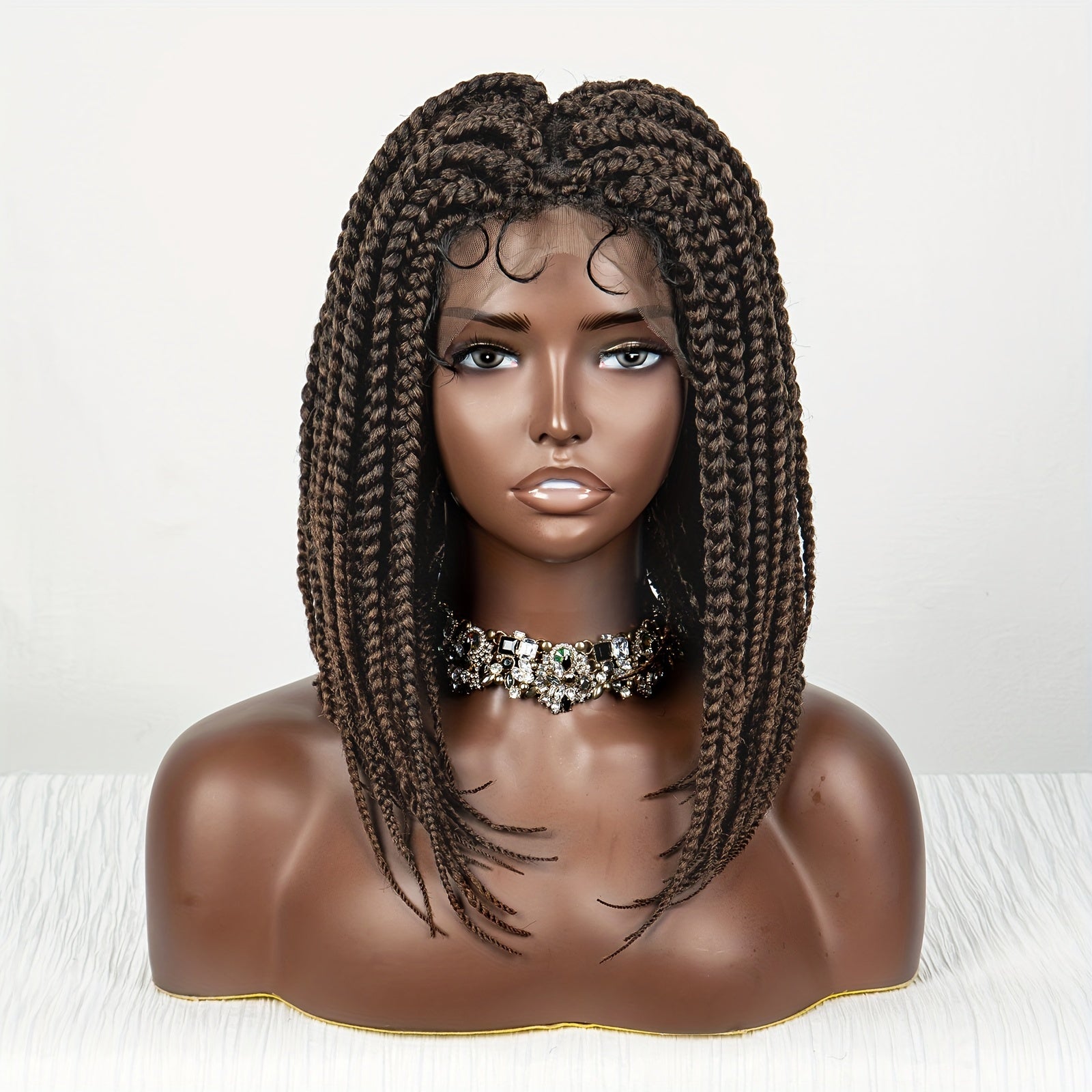 35 56 Cm Short Bob Braiding Wigs Full Lace Braided Wigs Synthetic Fiber