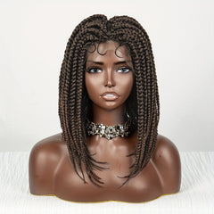 35 56 Cm Short Bob Braiding Wigs Full Lace Braided Wigs Synthetic Fiber