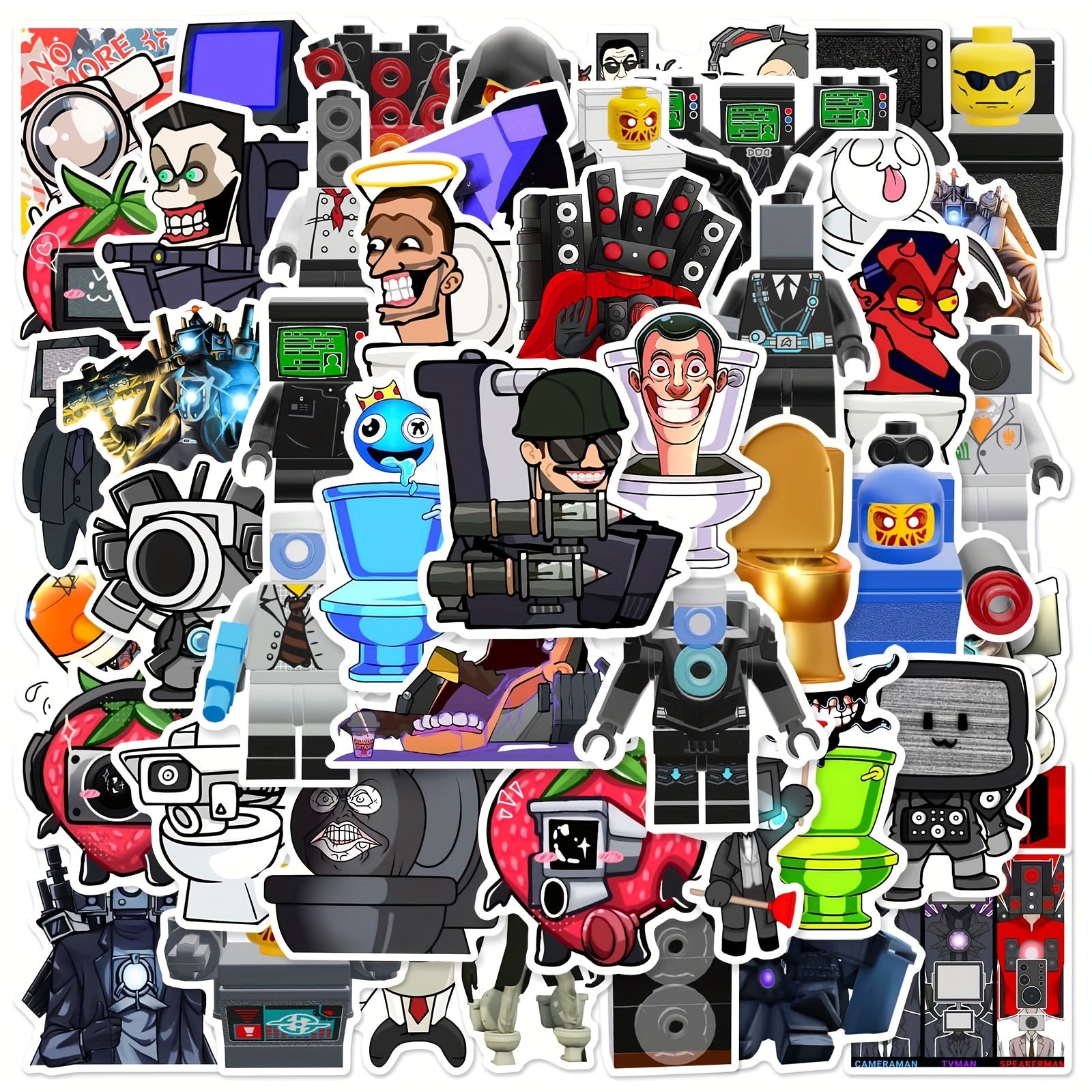 50pcs Toilet Man Stickers Waterproof Decorative Stickers