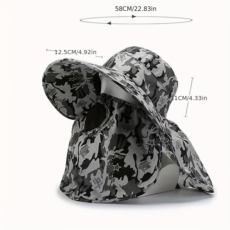 Camouflage Sunscreen Hat Fishing Outdoor Sunshade Hiking Shawl Hat