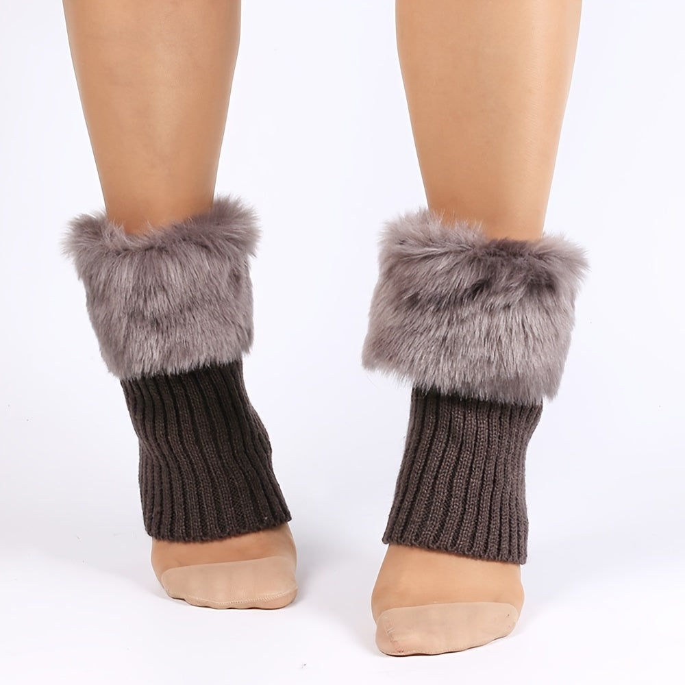 Winter Leg Topper Cuffs Plush Knit Boot Boot Pairs Socks