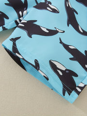 Boys Dolphin Print Shorts Comfortable Breathable For Vacation Beach