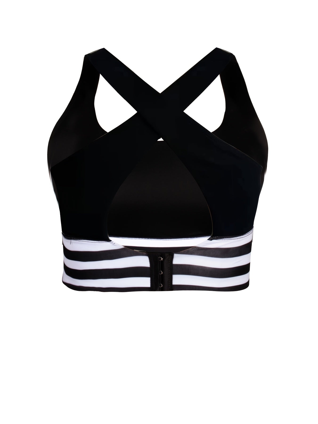 Women's Striped Cross Back Active Yoga Bra