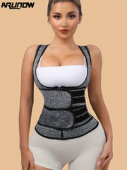 Tummy Control Sweat Sauna Corset Tank Top Waist Training Zipper Sports Top