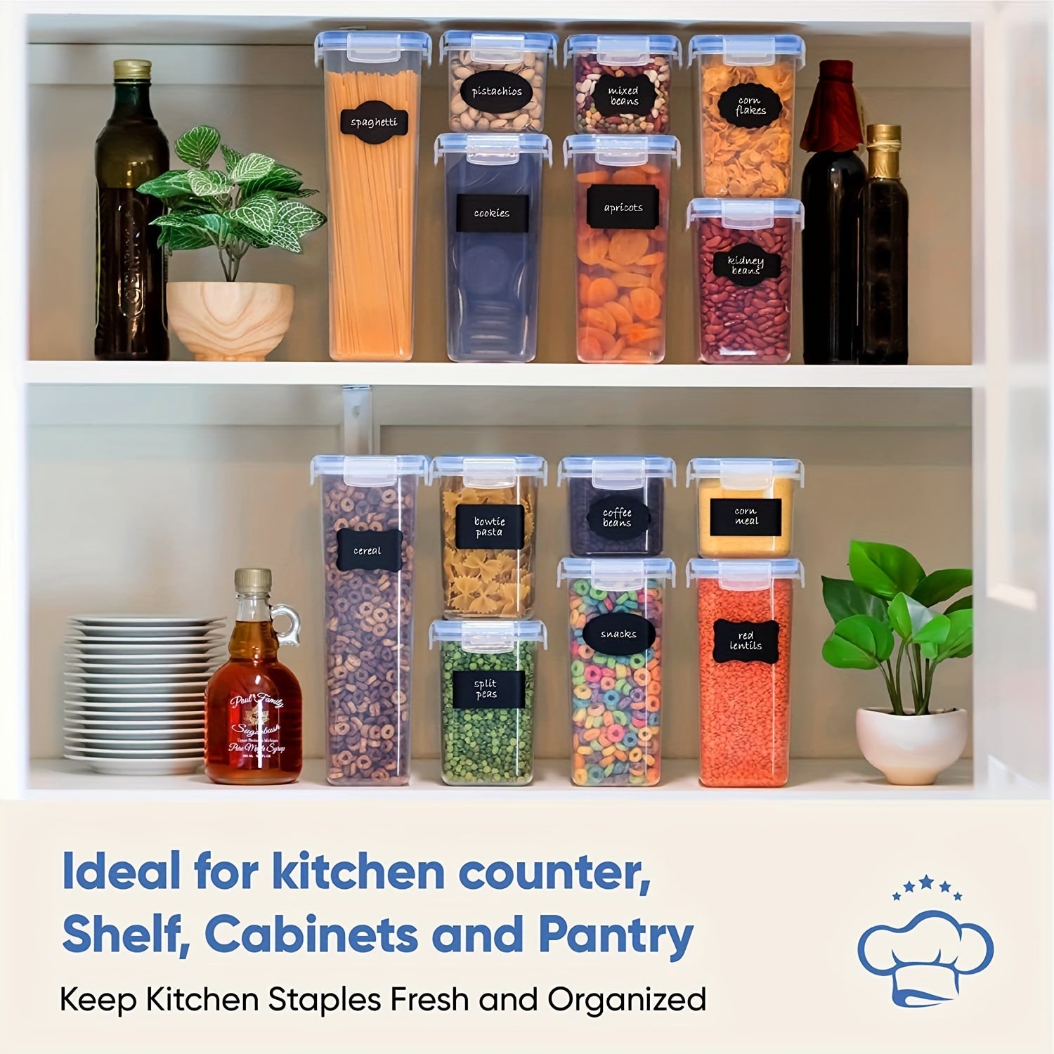 14pcs Pasta Containers With Lids & Marker - BPA-Free Plastic Containers