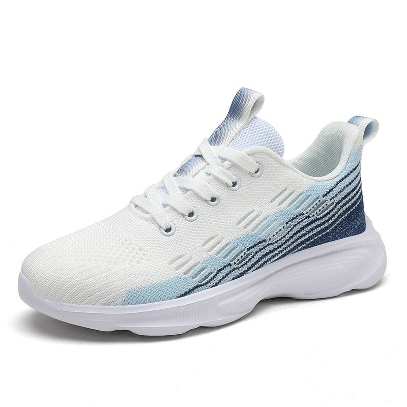 Thick Sole Shock Absorption Woven Shoes Mesh Non Slip Running Shoes