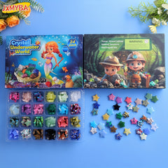 96pcs Mysterious Crystal Gemstone 24 Countdown Calendar Gift