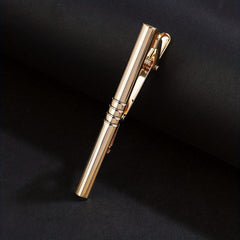 Men's Curved 4 Cut Line Tie Clip Golden