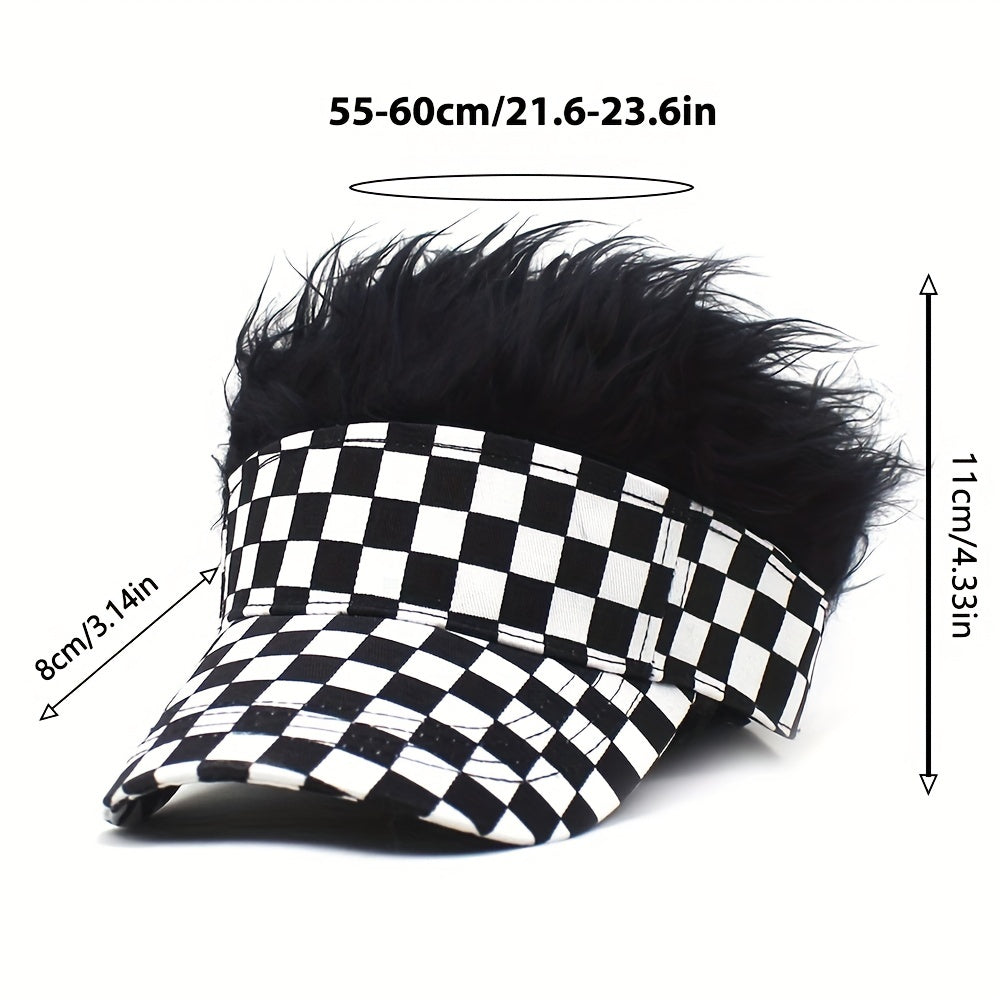 Spiked Baseball Cap Golf Cap Sun Hat With Wig Novelty Sports Cap