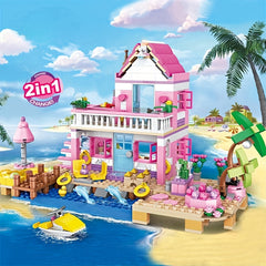 Friends Series DIY Assembly Toys City Summer Holiday Apartment Building Blocks