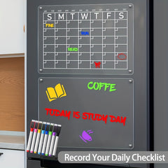 2pcs Acrylic Magnetic Calendar Planner Dry Erase Boards