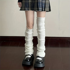 Rib Knit Leg Warmers Harajuku Style Socks