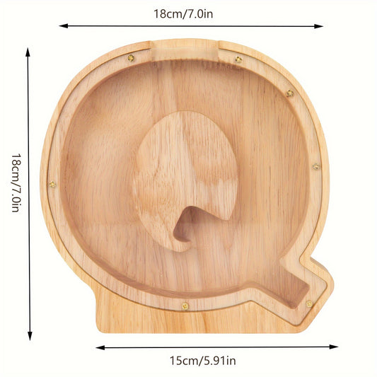Wooden 26 Letter English Savings Tank Decoration 17.78 cm
