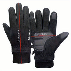 Thickened Warm Touch Screen Fleece Gloves for Outdoor Sports