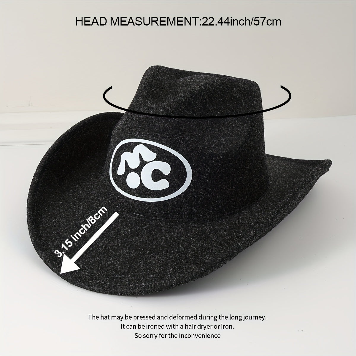 Western Cowboy Hat Y2K Solid Jazz Fedora Cap Rolled Brim Cowgirl Sun Hats
