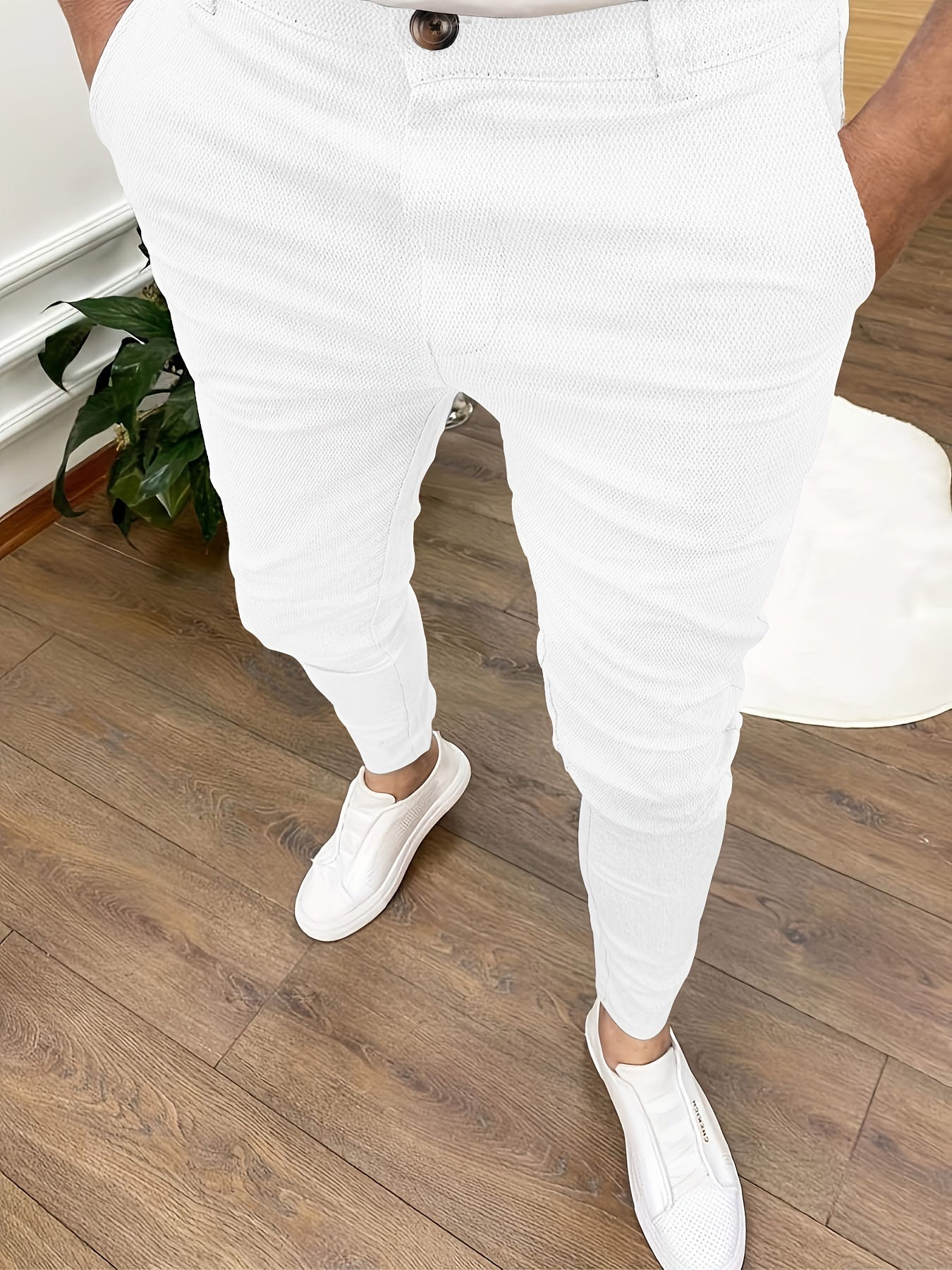 Men s Vintage Style Slim Fit Dress Pants for Business Party