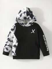 Boys Stylish Block Long Sleeve Pullover Hooded Sweatshirt