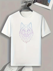 Lion Print Men's Graphic T-shirt for Summer