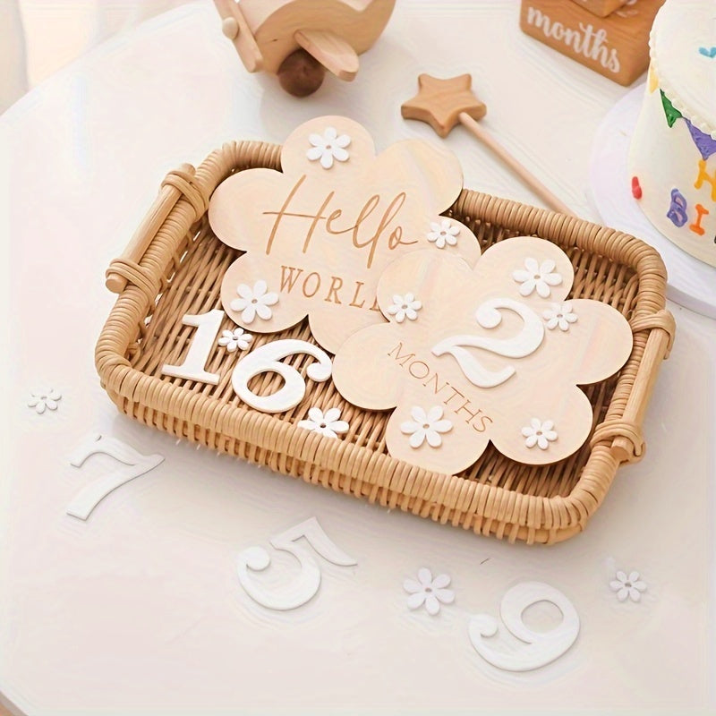 Flower Birth Memorial Plaque Bath Gift 'S Birthday Photo Props