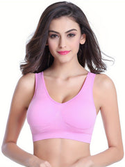 3pcs Wireless Sports Bras Comfy & Breathable Workout Tank Bra