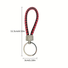 Braided Leather Rope Keychain Car Pendant Couple Bag Accessories