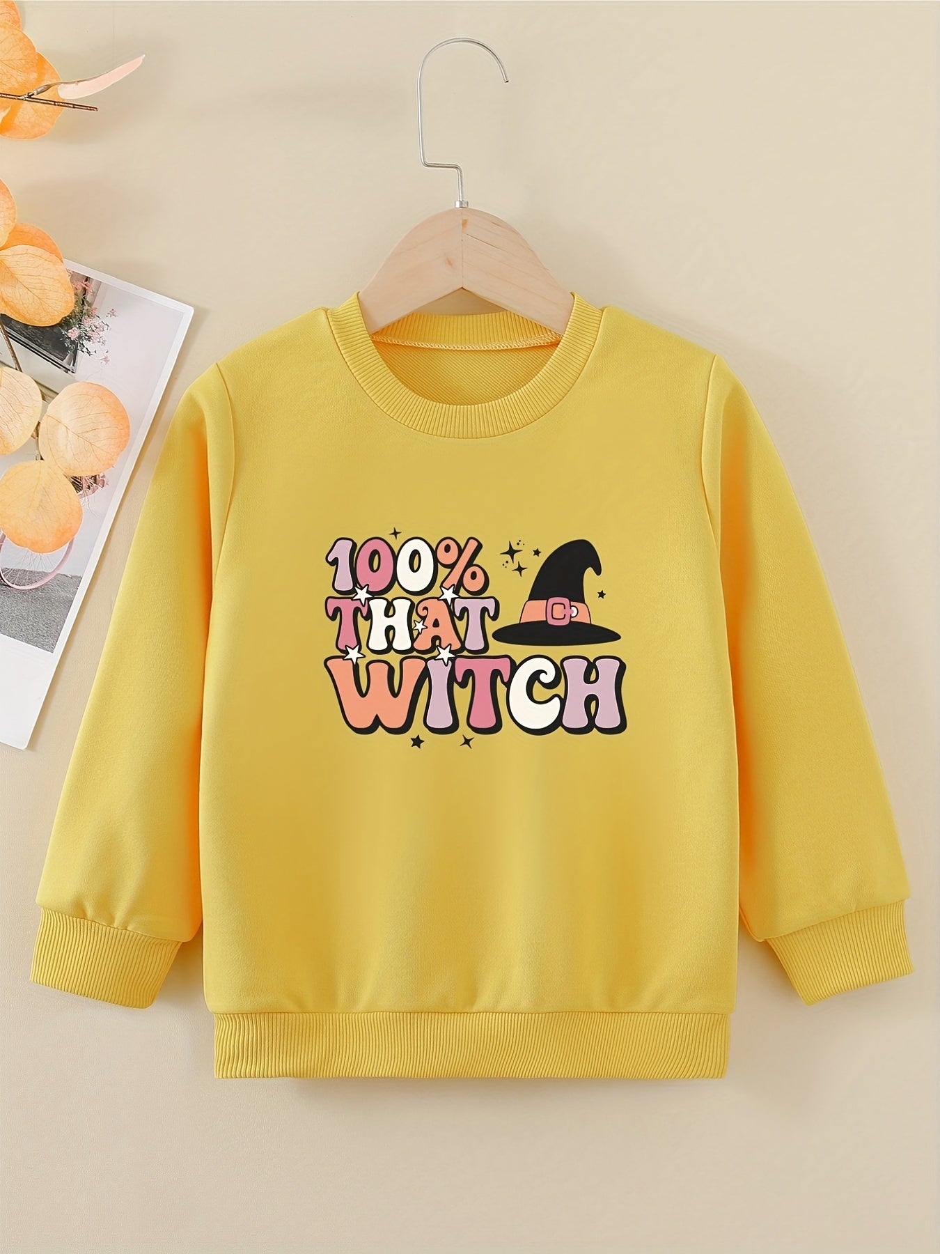 Halloween Girls Sweatshirt Combo Style Round Neck Casual Pullover Tops