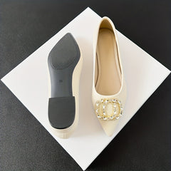 Women's Rhinestone Slip On Chunky Heel Glitter Dress Shoes