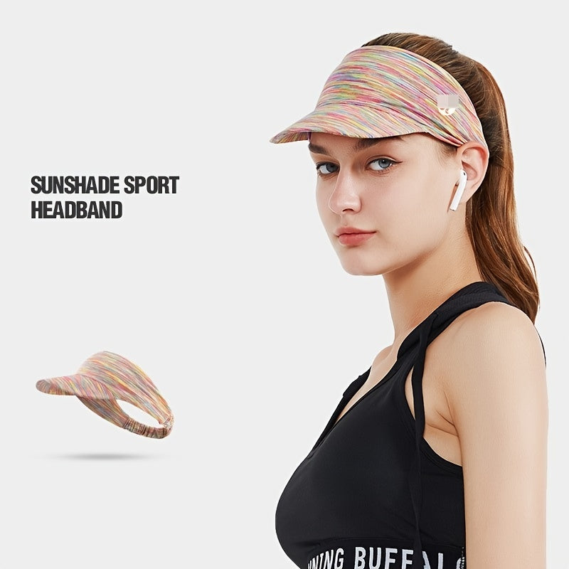Striped Ponytail Visor Hat UV Protection Sports Sun Hat