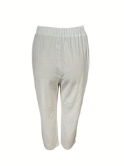 Solid Wide Leg Pants Women's Clothing