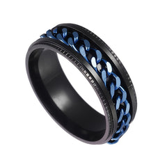 Men's Stainless Steel Rotatable Chain Ring