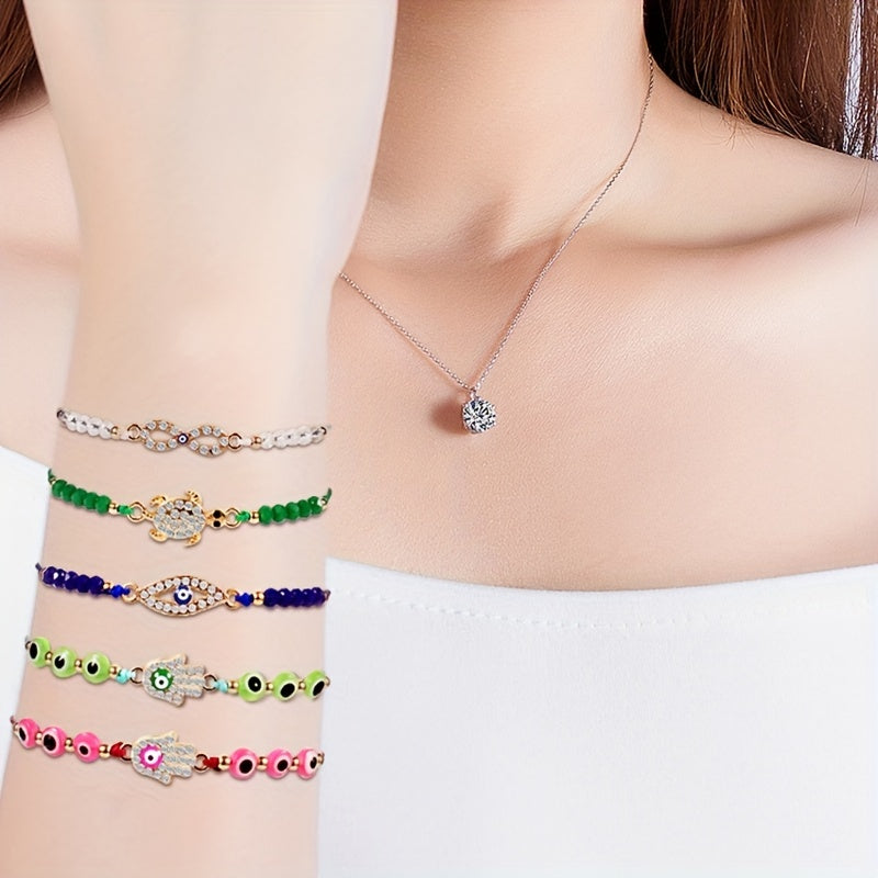 36pcs Evil Eye Bracelets Pack For Women Girls Adjustable Bracelets