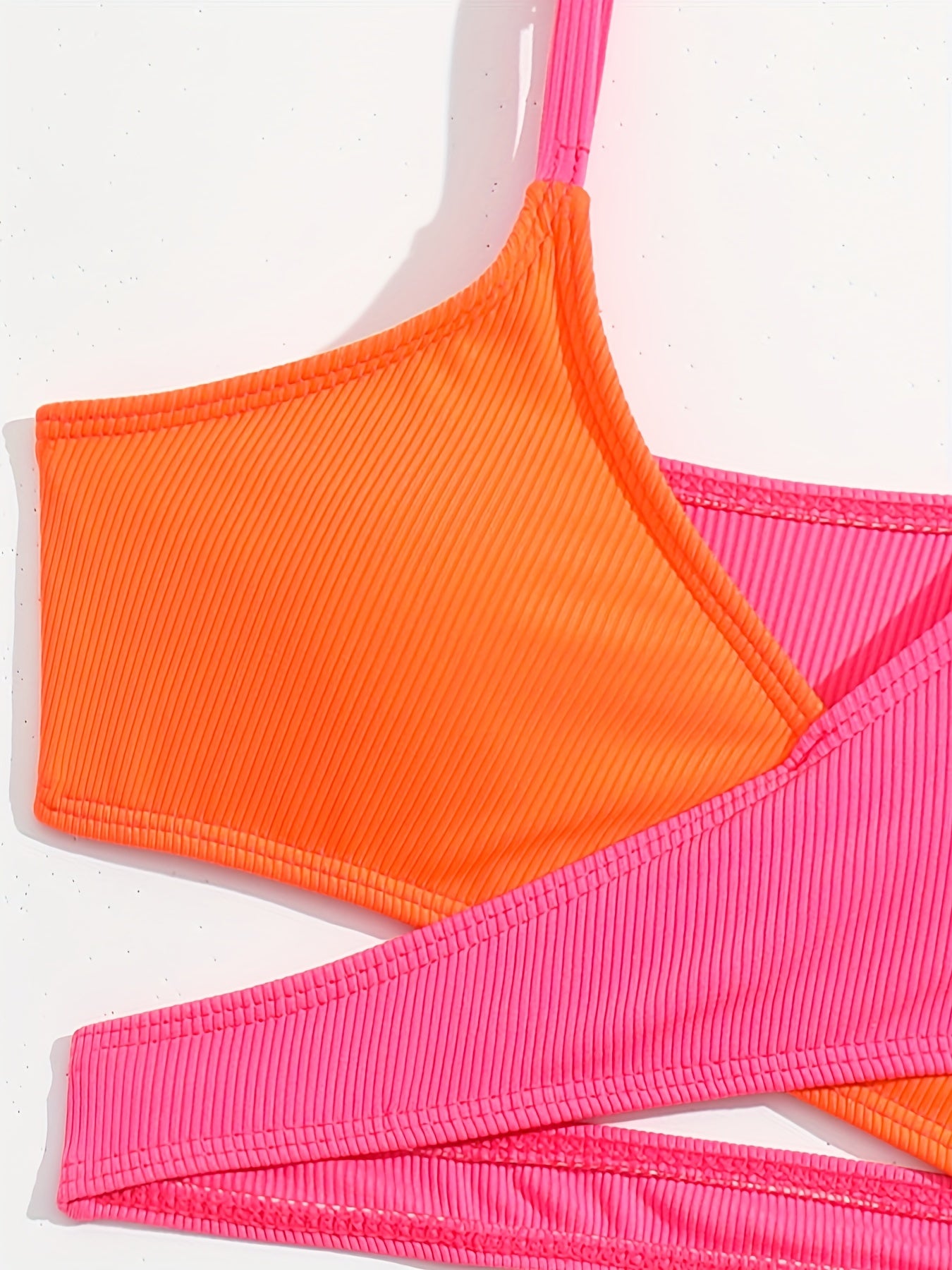 Kid's Split Swimsuit Girls Bikini Set V Neck Cami Top Shorts Set