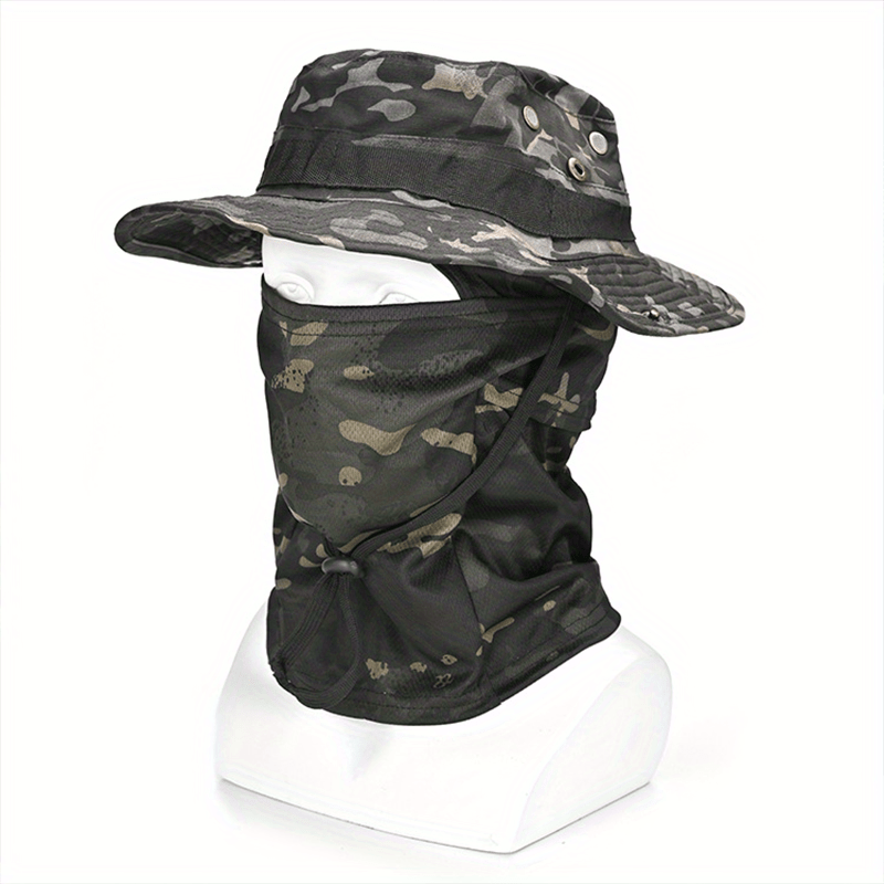 Camouflage Sunscreen Hat & Neck Cover for Outdoor Activities
