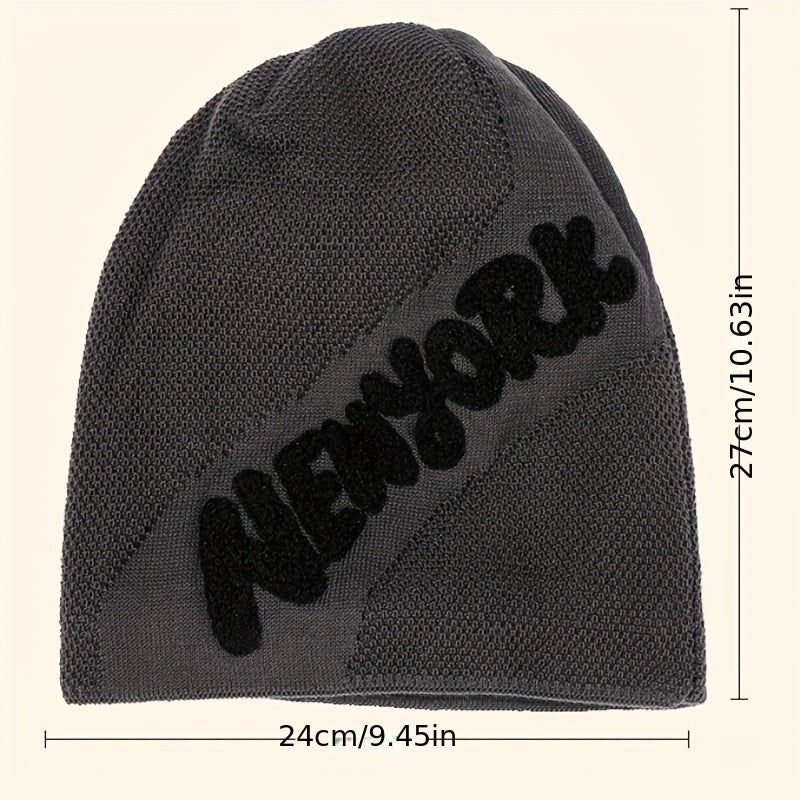 Men's Winter Outdoor Plus Velvet Woolen Knitted Hat