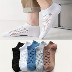5 Pairs Men's Hollow Out Mesh Low Cut Socks