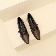 Chunky Low Heel Mary Shoes Buckle Strap Comfortable Walking Shoes