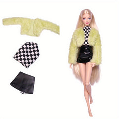 Doll Clothes Set with Party Skirt and Casual Wear Dress