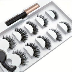 Magnetic Eyeliner & False Eyelashes Set 5 Pairs - Waterproof & Long Lasting