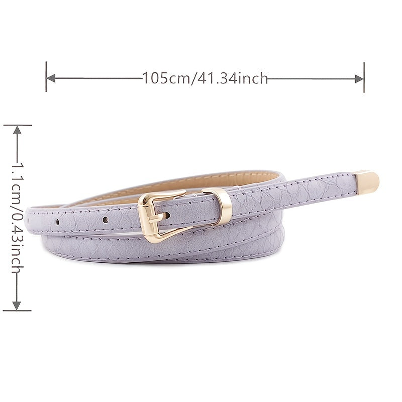 Snake Pattern Thin Belt for Women Fashionable Dress Jeans Belt