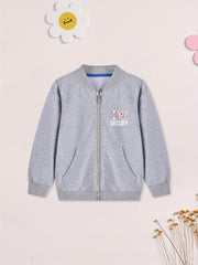 Boy's Rabbit Graphic Cotton Zip Up Jacket for Spring Fall