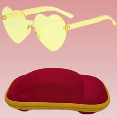 Heart Shape Sunglasses Lovely Candy Frameless Glasses For Party Stage